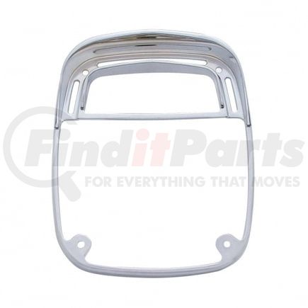 United Pacific 40930 Tail Light Bezel - For Universal Combination Tail Light, Chrome, Plastic, Double Visor Design