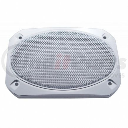 United Pacific 40987 Speaker Cover - Chrome, 6- 3/8" x 4- 5/16", for Various Peterbilt Models