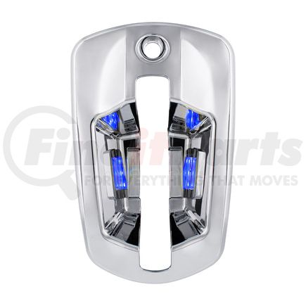 United Pacific 42536 Exterior Door Handle Cover - Driver Side, Chrome, with 6 LED Blue Light