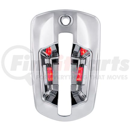 United Pacific 42541 Exterior Door Handle Cover - Passenger Side, Chrome, with 6 LED Red Light