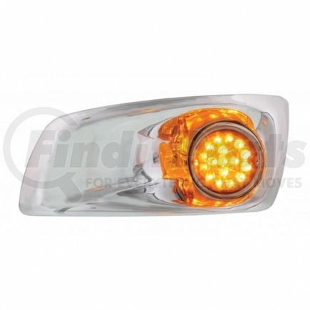 United Pacific 42708 Bumper Guide Light - Bumper Light Bezel, LH, with Amber LED Hi/Lo Clear Style Reflector Light, for 2007-2017 KW T660, Amber Lens