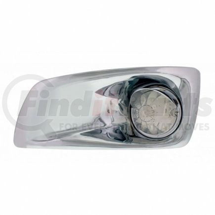 United Pacific 42717 Bumper Guide Light - Bumper Light Bezel, LH, with Amber LED Hi/Lo Watermelon Light & Visor, for KW T660, Clear Lens