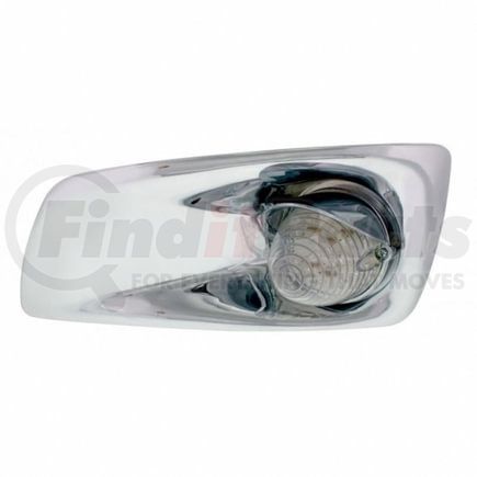 United Pacific 42729 Bumper Guide Light - Bumper Light Bezel, LH, with 19 LED Beehive Light & Visor, for 2007-2017 KW T660, Amber LED/Clear Lens