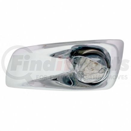 United Pacific 42727 Bumper Guide Light - Bumper Light Bezel, LH, with 19 Amber LED Watermelon Light & Visor, for 2007-2017 KW T660, Clear Lens