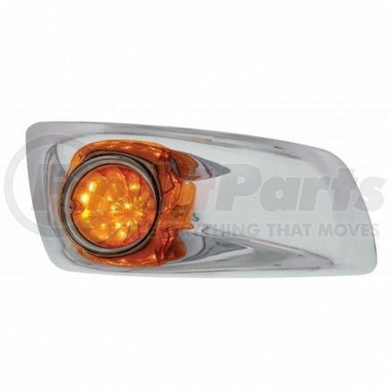 United Pacific 42732 Bumper Guide Light - Bumper Light Bezel, RH, with 17 LED Watermelon Light, for 2007-2017 KW T660, Amber LED/Amber Lens