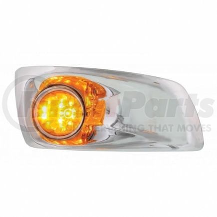 United Pacific 42738 Bumper Guide Light - Bumper Light Bezel, RH, with 17 Amber LED Hi/Lo Watermelon Light, for 2007-2017 KW T660, Amber Lens