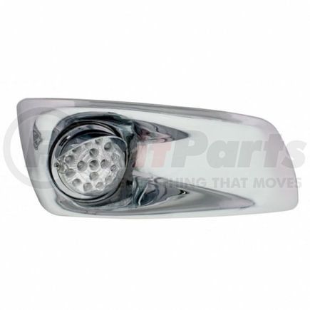 United Pacific 42745 Bumper Guide Light - Bumper Light Bezel, RH, with 17 Amber LED Clear Style Reflector Light & Visor, for KW T660, Clear Lens