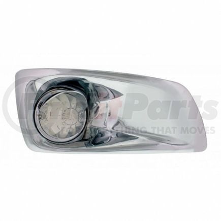 United Pacific 42749 Bumper Guide Light - Bumper Light Bezel, RH, with 17 Amber LED Hi/Lo Watermelon Light & Visor, for KW T660, Clear Lens