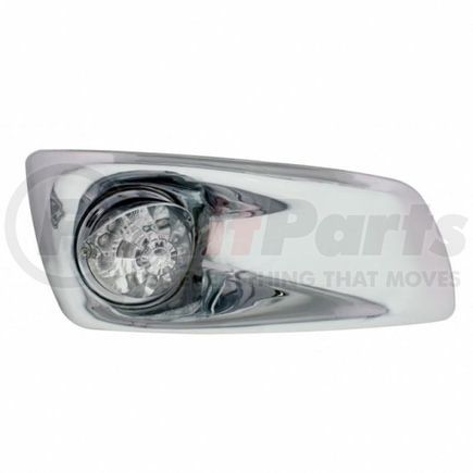 United Pacific 42747 Bumper Guide Light - Bumper Light Bezel, RH, with 17 Amber LED Refl. Watermelon Light & Visors, for KW T660, Clear Lens