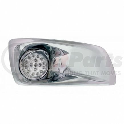 United Pacific 42751 Bumper Guide Light - Bumper Light Bezel, RH, with 17 Amber LED Hi/Lo Reflector Light & Visor, for 2007-2017 KW T660- Clear Lens