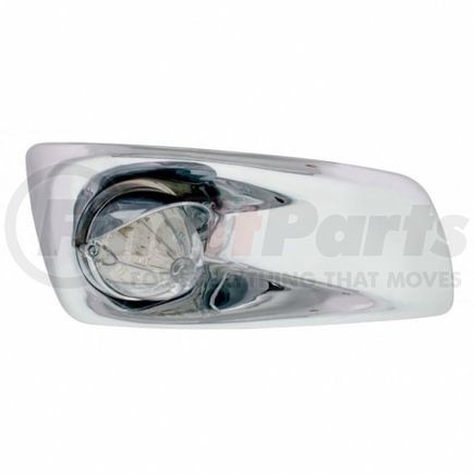 United Pacific 42759 Bumper Guide Light - Bumper Light Bezel, RH, with 19 Amber LED Watermelon Light & Visor, for 2007-2017 KW T660, Clear Lens