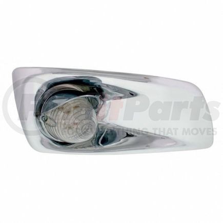 United Pacific 42761 Bumper Guide Light - Bumper Light Bezel, RH, with 19 Amber LED Beehive Light & Visor, for 2007-2017 KW T660, Clear Lens