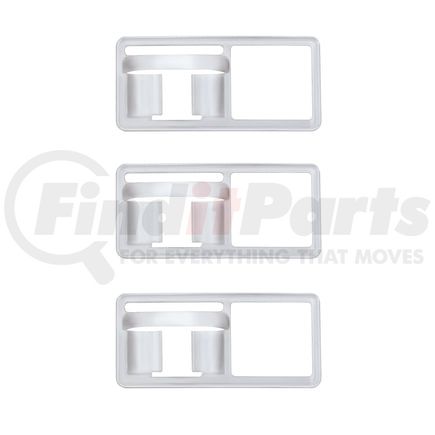 United Pacific 41938 Toggle Switch Faceplate - Card of 3, Chrome, Plastic, For Freightliner, Old Style