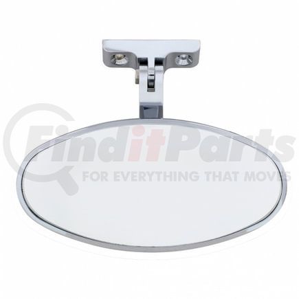 United Pacific 70804 Rear View Mirror - Oval, Chrome, Plated, Aluminum, with Screw-On Mount