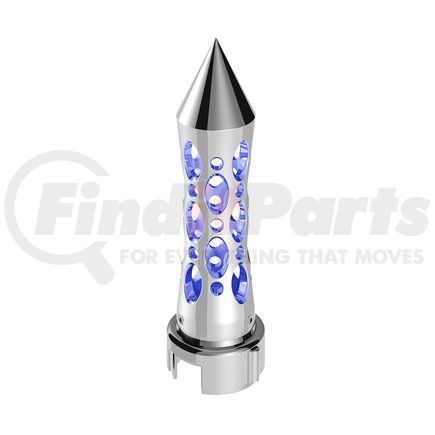 United Pacific 70920 Gearshift Knob - Chrome/Blue LED, Daytona Style, Spike, 13/15/18 Speed Adapter