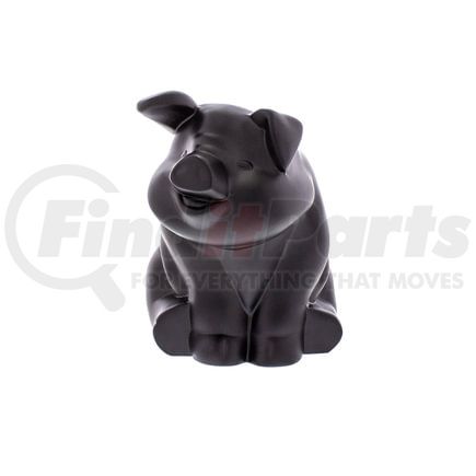 United Pacific 72047 Hood Ornament - Matte Black, Die-Cast, Sitting Pig Design