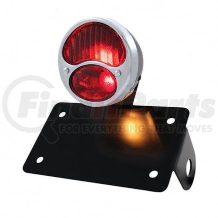 United Pacific 86803 Tail Light - Horizontal, with Stainless Rim/Black Housing, for 1928 Ford Model "A"