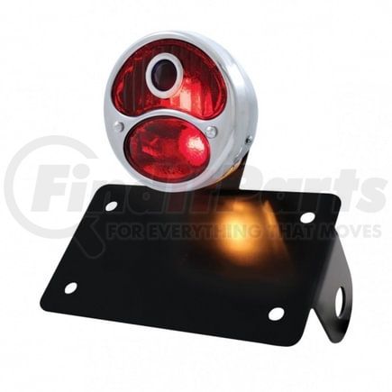 United Pacific 86801 Tail Light Assembly - Stainless Steel, 1928 DUO Lamp, Blue Dot Style, with Horizontal Mounting Bracket