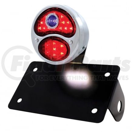 United Pacific 86816 Tail Light - Stainless Steel, 1928 DUO Lamp, Blue Dot Style, LED, with Horizontal Mounting Bracket