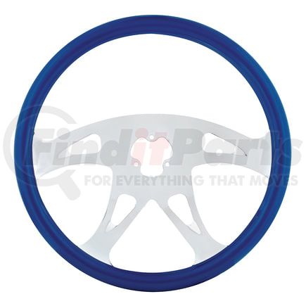 United Pacific 88226 Steering Wheel - Blue, with Chrome Spokes, "Boss"