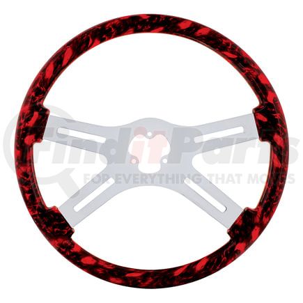 United Pacific 88236 Steering Wheel - Skull, with Hydro-Dip Wood Finish, Red