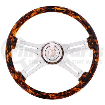 United Pacific 88309 Steering Wheel - 18", Flame, with Matching Flame Bezel