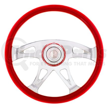 United Pacific 88316 Steering Wheel - 18" Boss, with Color Matching Horn Bezel, Indigo Red