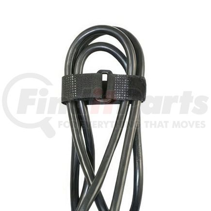 United Pacific 98022 Fastener Assortment - 8" Black Hook and Loop Velcro Strip Tie, with Buckle