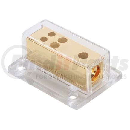 United Pacific 98438 Power Distribution Block - Gold, Rectangular, with (1) 4 AWG Input and (4) 8 AWG Outputs