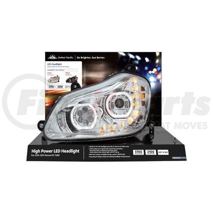 United Pacific 99210 Headlight Assembly - Modular Display, Steel, Black Base, for Kenworth T680