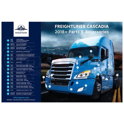 United Pacific 99225 Poster - 2018-2023 Freightliner Cascadia 2018-2023 Truck Accessories, 36" x 24"