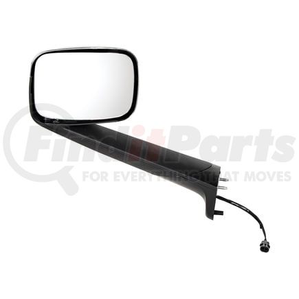 United Pacific 42844 Hood Mirror - LH, Chrome, with Heated Lens, for 2018-2021 Freightliner Cascadia