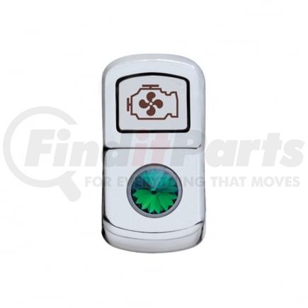 United Pacific 45085 Rocker Switch Cover - "Engine Fan", with Green Diamond