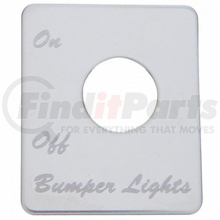 United Pacific 48411 Switch Mounting Plate - Bumper Light, Stainless, for Peterbilt