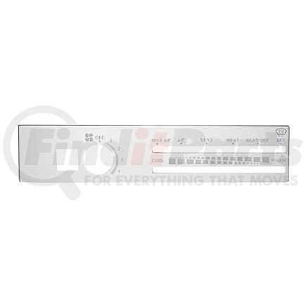 United Pacific 48302 A/C Control Plate - Stainless, with Recirculate Opening, for Freightliner