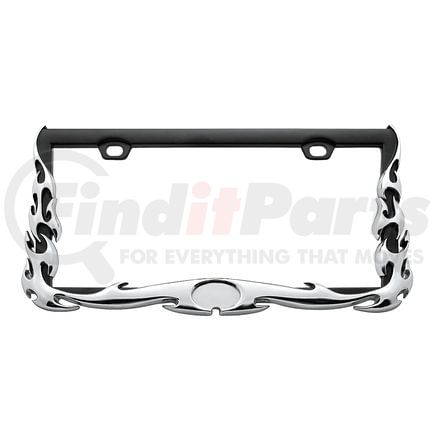 United Pacific 50038 License Plate Frame - Chrome, Flame