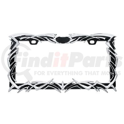 United Pacific 50033 License Plate Frame - Chrome, Tribal Flame