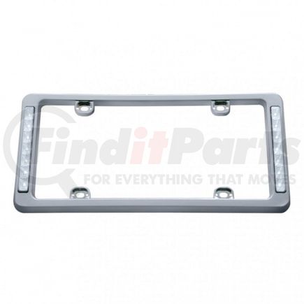 United Pacific 50121 License Plate Frame - 14 LED Chrome, White LED/Clear Lens