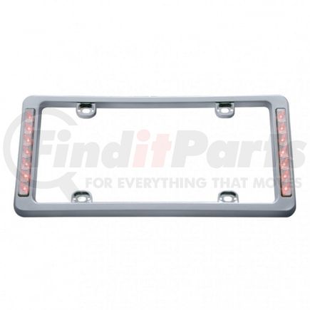 United Pacific 50122 License Plate Frame - 14 LED, Chrome, Red LED/Clear Lens