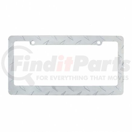 United Pacific 50135 License Plate Frame - Chrome, Diamond Plate