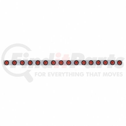 United Pacific 62942 Bumper Light Bar - Stainless, with Bracket, Reflector/Clearance/Marker Light, Red LED and Lens, Stainless Steel, with Rubber Grommets, 9 LED Per Light