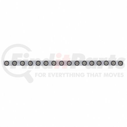 United Pacific 62943 Bumper Light Bar - Stainless, with Bracket, Reflector/Clearance/Marker Light, Red LED, Clear Lens, Stainless Steel, with Rubber Grommets, 9 LED Per Light