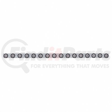 United Pacific 62949 Bumper Light Bar - Stainless, Beehive, with Bracket, Clearance/Marker Light, Amber LED, Clear Lens, Stainless Steel, with Rubber Grommets, 9 LED Per Light