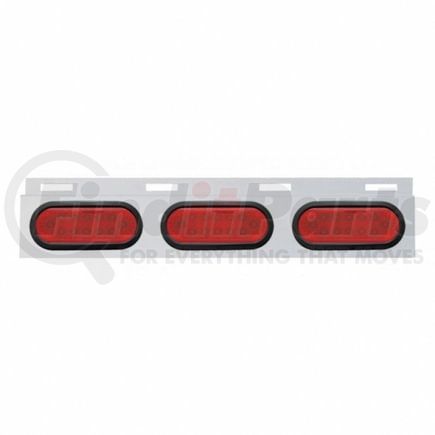 United Pacific 63712 Mud Flap Hanger - Mud Flap Plate, Top, Stainless, with Three 12 LED Lights & Grommet, Red LED/Red Lens