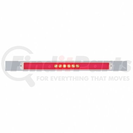 United Pacific 63793 Mud Flap Hanger - Mud Flap Plate, Top, Chrome, with 28 LED 17" "Glo" Light Bar, Red LED/Clear Lens