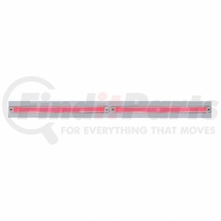 United Pacific 63809 Mud Flap Hanger - Mud Flap Plate, Top, Chrome, with Two 24 LED 12" "Glo" Light Bars, Red LED/Clear Lens