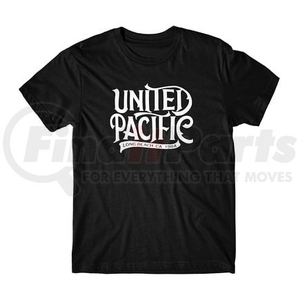 United Pacific 99306M T-Shirt - United Pacific Calligraphy, Black, with White Print, Cotton, Medium