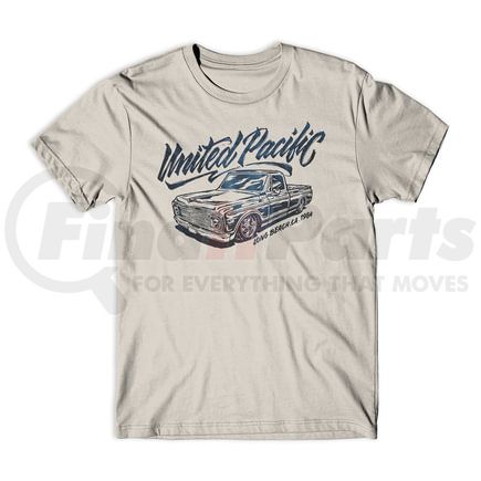 United Pacific 99307XXL T-Shirt - United Pacific Calligraphy C10, Sand, with Dark Blue Print, Cotton, XX-Large