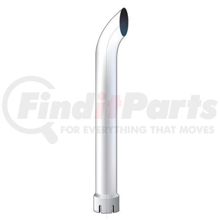 United Pacific C2-6-048 Exhaust Stack Pipe - 6", Curved, Expanded/Slotted Bottom, 48" L