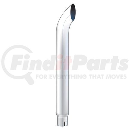 United Pacific C4-75-096 Exhaust Stack Pipe - Chrome, 96" Angled, 7" to 5" ID